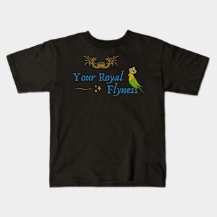 Funny bird design with budgie - Your royal Flyness Kids T-Shirt